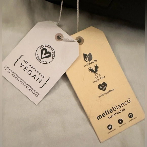 NWT Melie Bianco Piper Vegan Leather Crossbody Bag Black - Picture 10 of 12